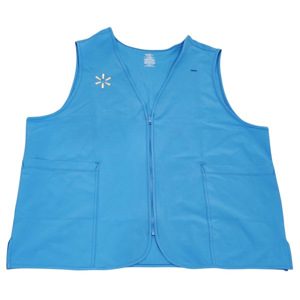 Walmart Associate Vest 2XL Turquoise Blue Full Zip Uniform WMM-2029A-2022